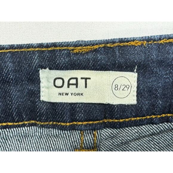 OAT New York Women's Dark Wash Wide Leg Blue Denim Jeans - Size 8/29 (30x29) - Picture 3 of 4